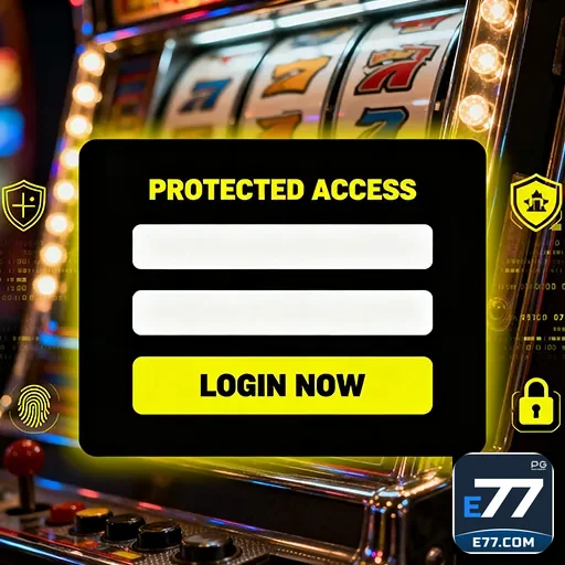 A mobile device displaying casino games on the e77 platform - e77